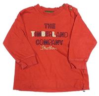 Červené tričko s nápisom Timberland