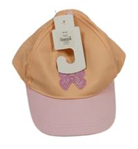 Nové - meruňkovo-růžová kšiltovka s motýlkem Primark