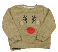 Béžová huňatá mikina so sobom George