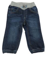 Tmavomodré cuff rifle s sivým úpletovým pasom S. Oliver