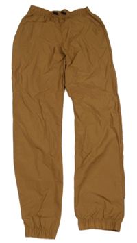 Hnedé šušťákové cuff nohavice H&M