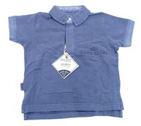 Nové - Modré melírované polo tričko s logem Lazy Jacks 