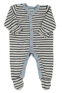 Bílo-černý pruhovaný sametový overal M&S