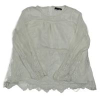 Bílá tylová tunika s výšivkami M&S