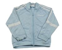 Světlemodrá vzorovaná sportovní propínací mikina s logem Adidas