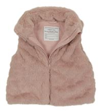 Svetloružová kožušinová podšitá vesta Primark