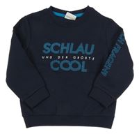 Tmavomodrá mikina s nápisom Topolino