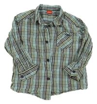 Modro-zelená kostičkovaná košile S. Oliver