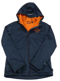 Tmavomodrá sofhshellová bunda s kapucňou