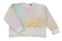 Bielo-farebná pastelová crop mikina