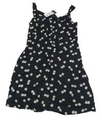 Nové - černé lehké šaty s bílými kvítky Primark