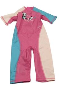 Růžovo-modrý UV overal s pandami Nabaiji