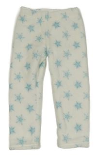 Smotanové plyšové tepláky s modrými vločkami Disney