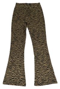 Čierno-béžové vzorované flare tregíny