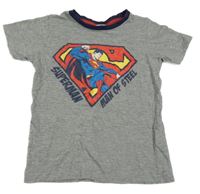 Sivé melírované tričko so Supermanem