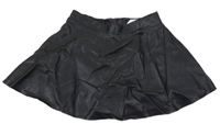 Čierna koženková kolová sukňa H&M