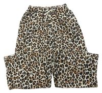 Bílo-černo-hnědé široké leopardí tepláky F&F
