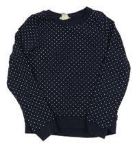 Tmavomodrá bodkovaná á ľahká mikina H&M