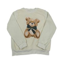 Smotanová plyšová mikina s medvěďom H&M
