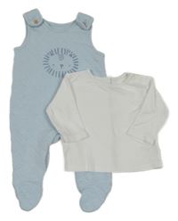 2 set - bílé triko + modré dupačky s lvíčkem Matalan
