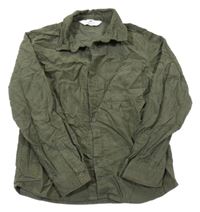 Khaki manšestrová košile s kapsou H&M