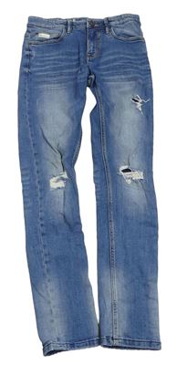 Modré skinny rifle s vyšúchaním LAB industrials