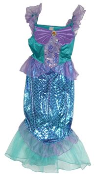 Kostým - Fialovo-modré třpytivé šaty s tylovou sukní - Ariel Disney