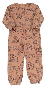 Staroružový teplákový overal s leopardmi George