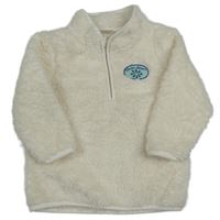 Biela chlpatá mikina s nášivkou Impidimpi