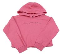 Ružová crop mikina s nápisom a kapucňou George