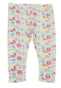 Bílo-barevné květované legíny Lily & Jack