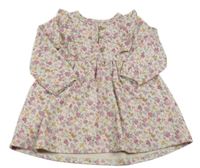 Smetanovo-růžovo-hořčicové květované šaty s volánky Primark