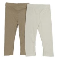 2set - 2x žebrované legíny - béžové + bílé Shein