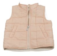 Svetloružová šušťáková zateplená vesta