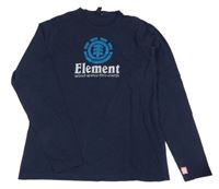 Tmavomodré triko s potiskem a nápisy Element