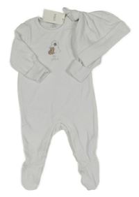 Nové - 2set - Bílý sametový overal s pejsky + čepice M&S