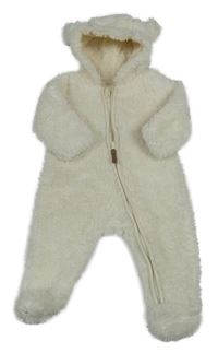 Smetanová chlupatá kombinéza s kapucí H&M