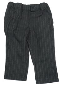 Sivo-biele pruhované chino nohavice H&M