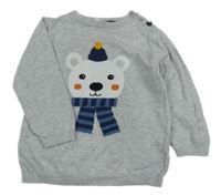 Svetlosivý sveter s medvedíkom H&M