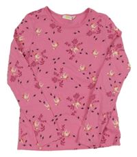 Ružové kvetované tričko s koníky Kids