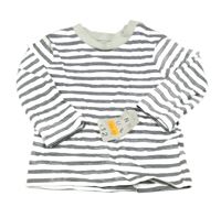 Nové - Bílo-tmavomodré pruhované triko Nutmeg