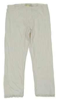 Bílé crop legíny s krajkou H&M