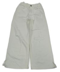 Bílé široké rifle s prošoupáním Denim Co.