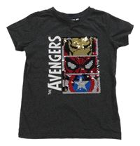 Tmavosivé tričko so superhrdinami  Marvel