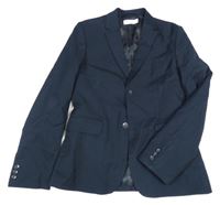 Tmavomodré spoločenské vlnené sako H&M