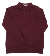 Vínový polo sveter M&S