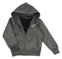 Sivá melírovaná prepínaci mikina s kapucí Nike