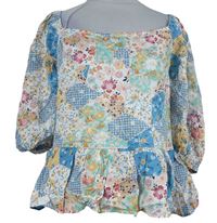 Dámska farebná vzorovaná peplum blúzka River Island