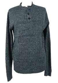 Pánský tmavomodrý melírovaný svetr Kangaroo Poo