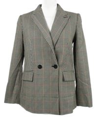 Dámsky čierno-bielo-béžovo-červený kockovaný blejzer Mango